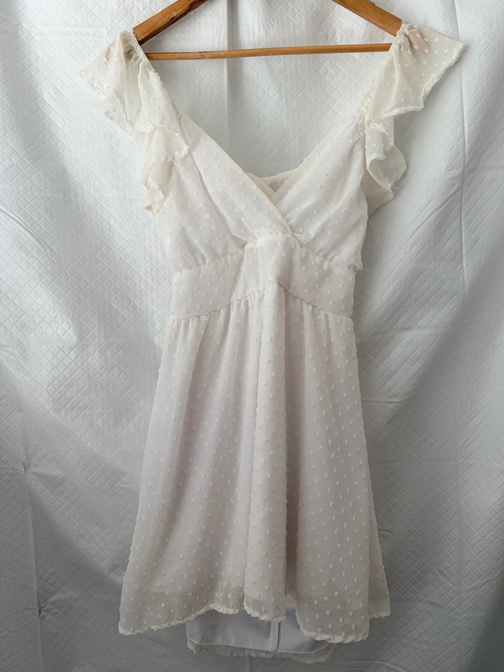 Altar'd State Ivory Swiss Dot Ruffle Dress